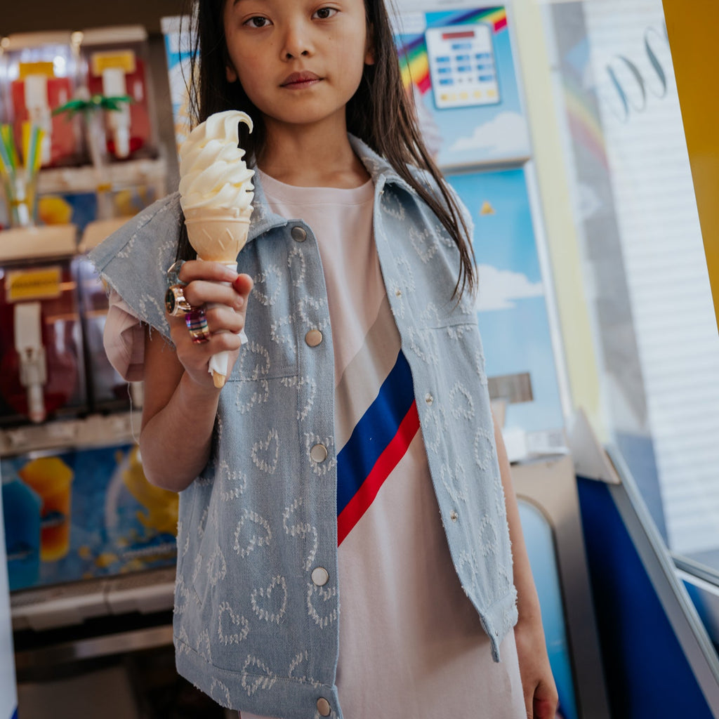 T-SHIRT DRESS Bold Stripe Tricolor