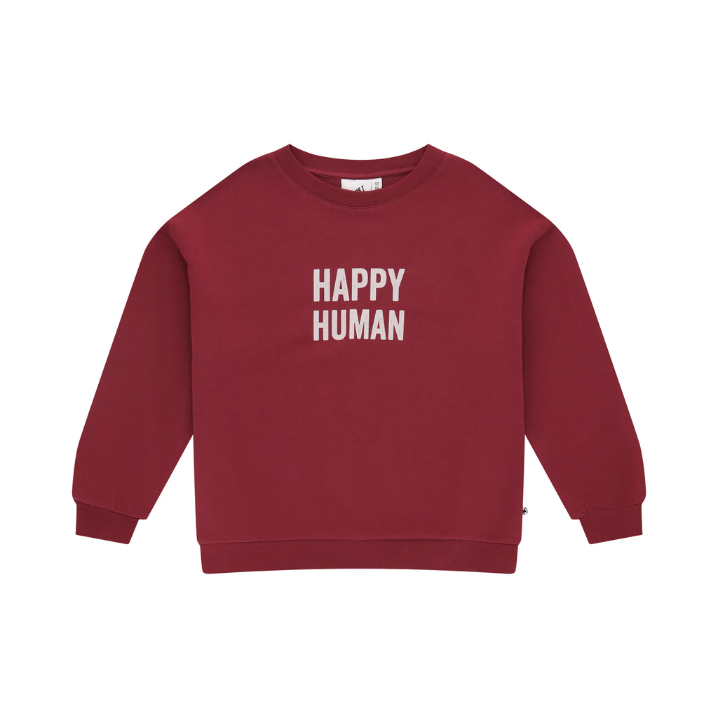 SWEATER HAPPY HUMAN / CORDOVAN