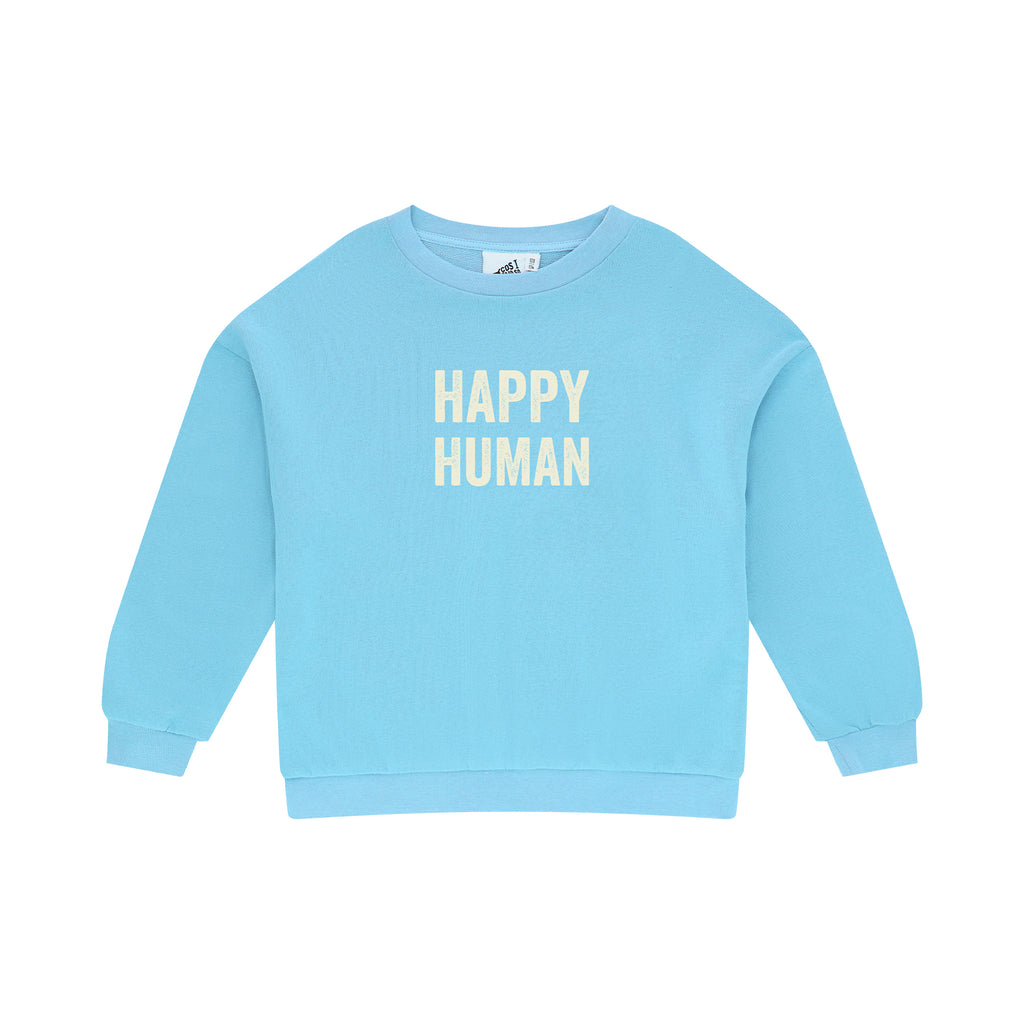 SWEATER HAPPY HUMAN / BLUE GROTTO