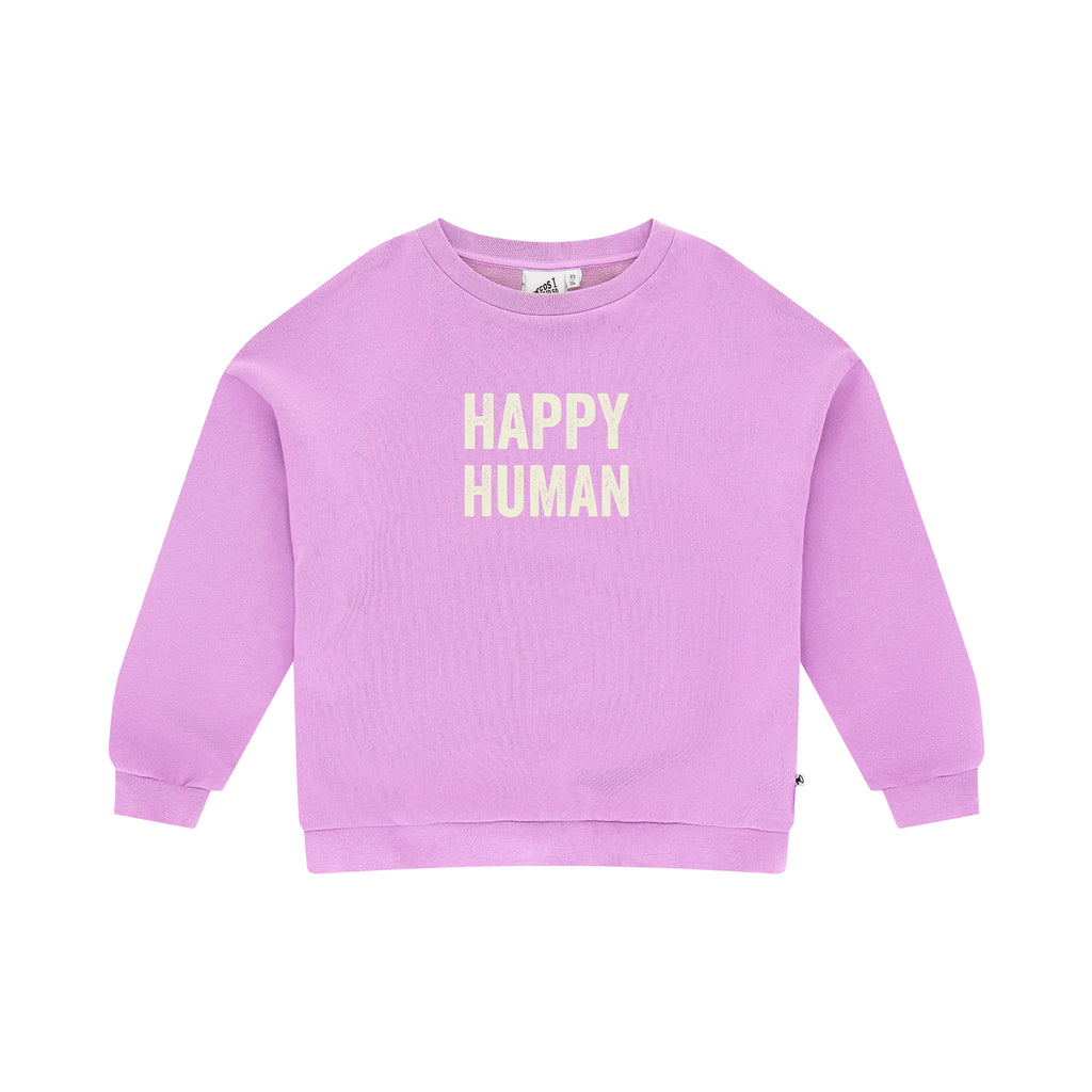 SWEATER HAPPY HUMAN / VIOLET