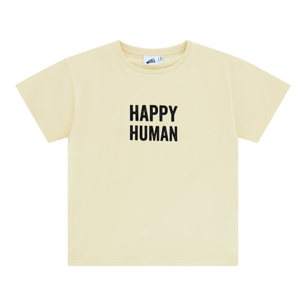 T-SHIRT HAPPY HUMAN - Cornhusk