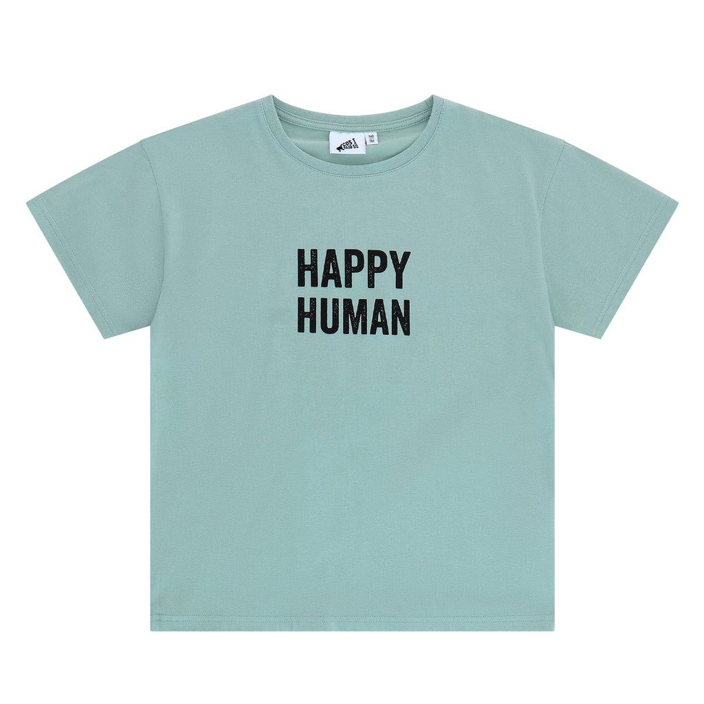 T-SHIRT HAPPY HUMAN - Jadeite