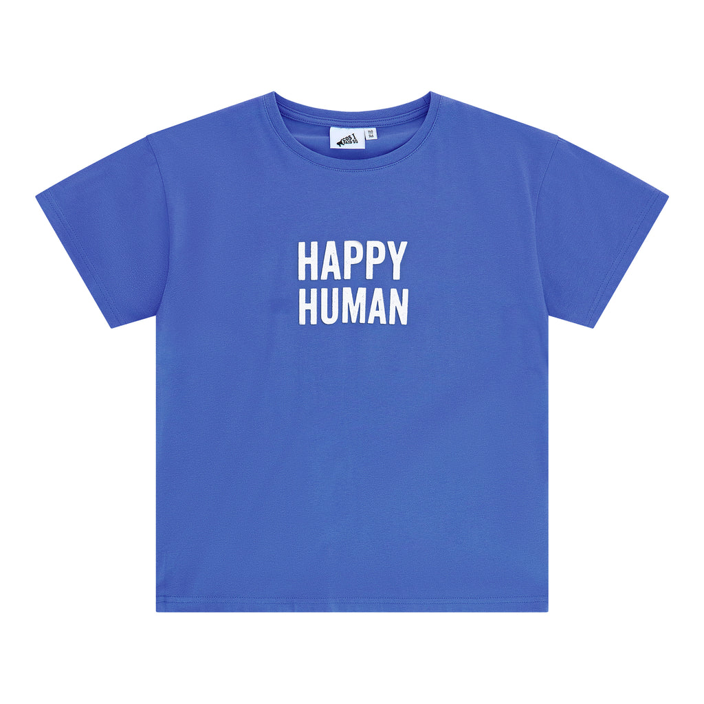 T-SHIRT HAPPY HUMAN - Ultramarine