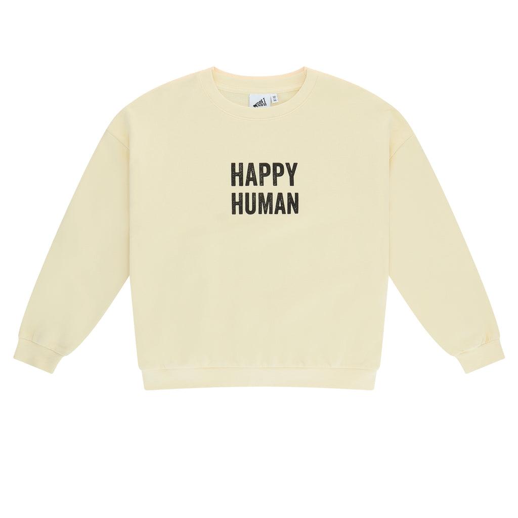 SWEATER HAPPY HUMAN - Cornhusk